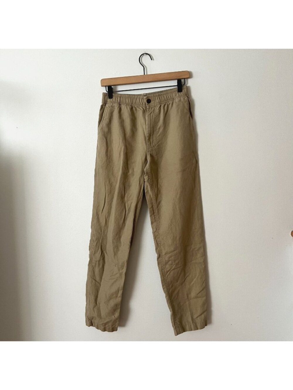 J. Crew Pier Pant in Cotton-Linen Blend Canvas Tan Men's Size XS